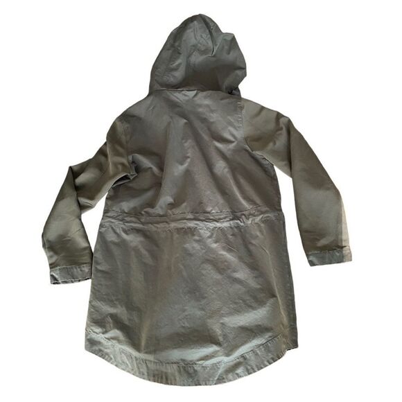 Vera Wang Jacket Olive Green Utility Trench Hooded Coat Large - Picture 2 of 6